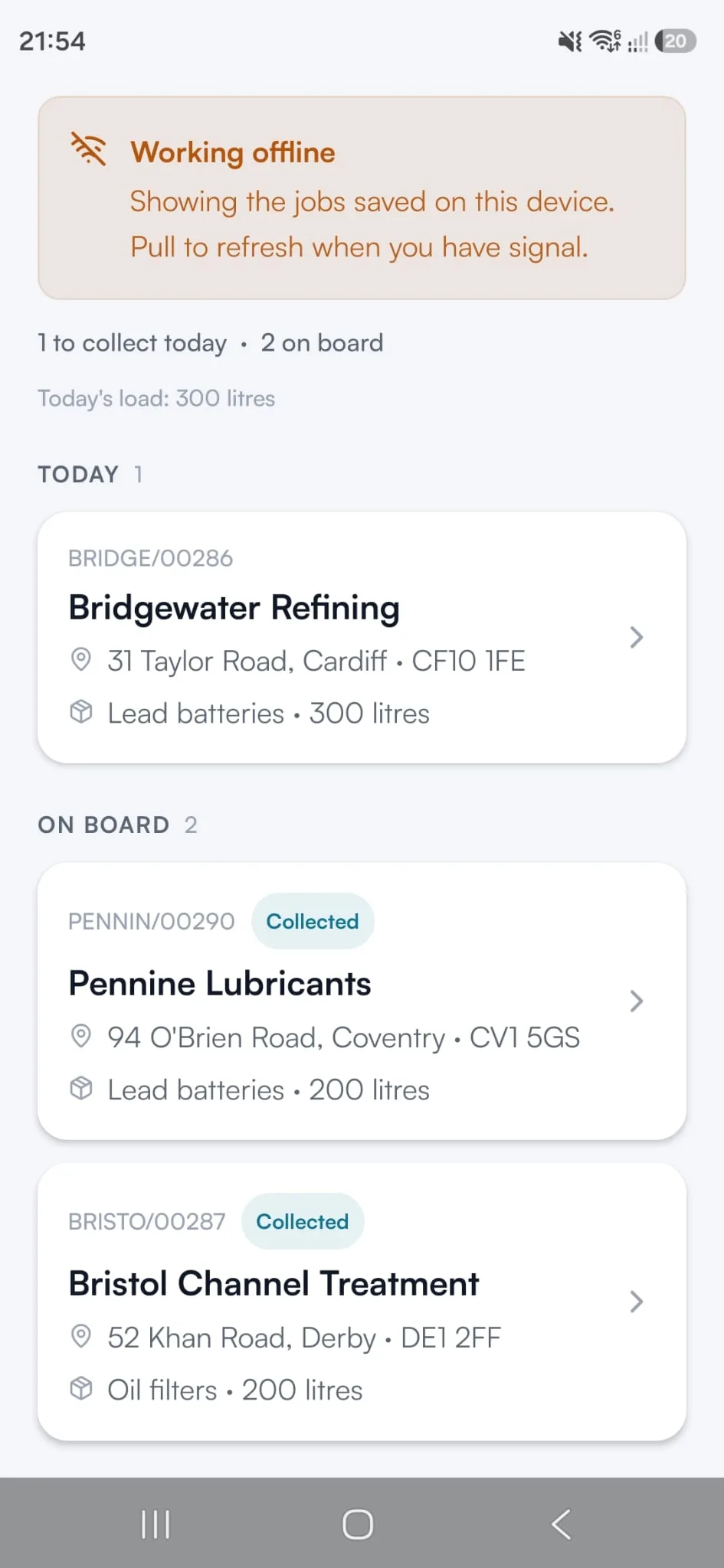 The Consigns Companion app working offline in the field